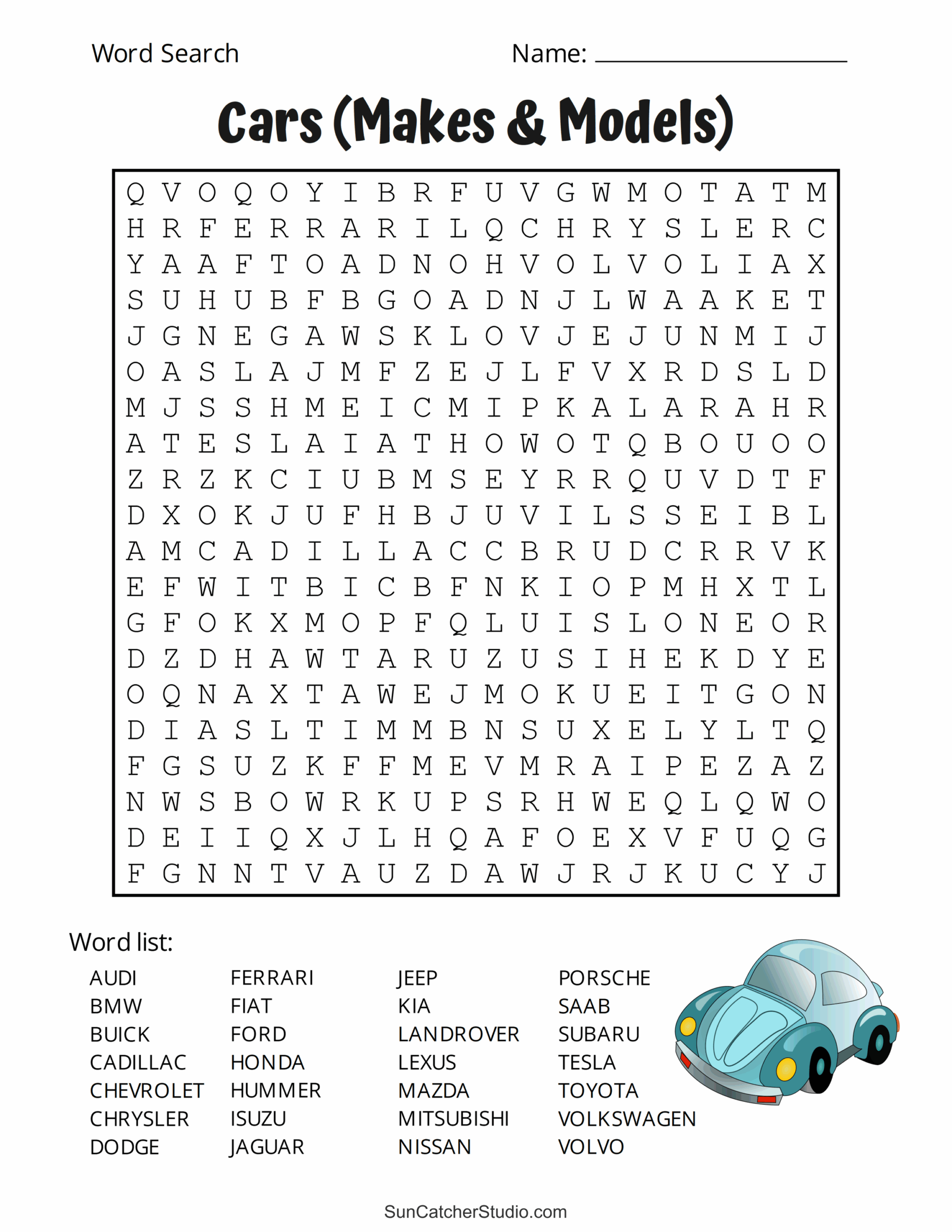 Large Printable Adult Word Searches