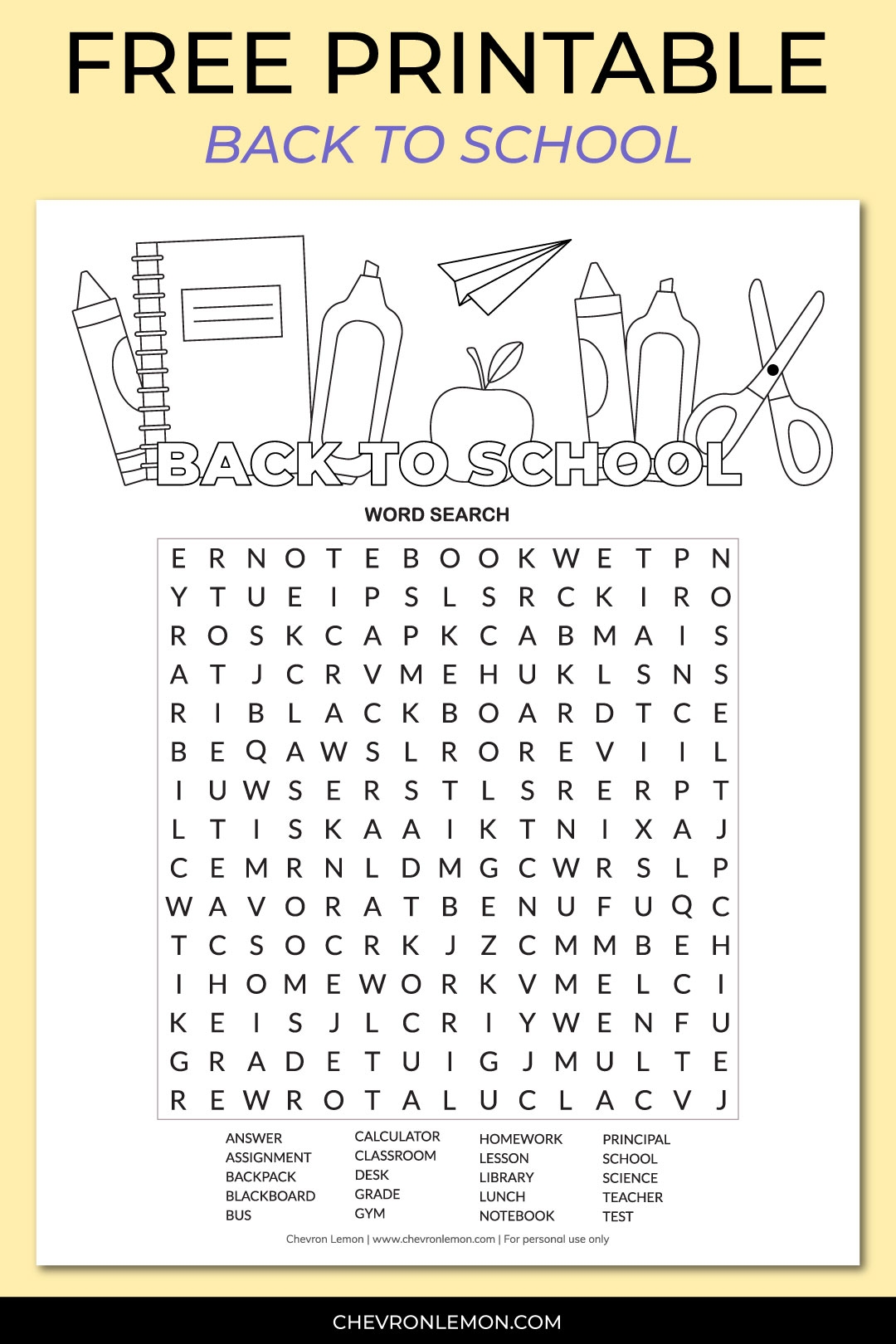 Elementary Library Word Search Printable Elementary Library Word Search Printable