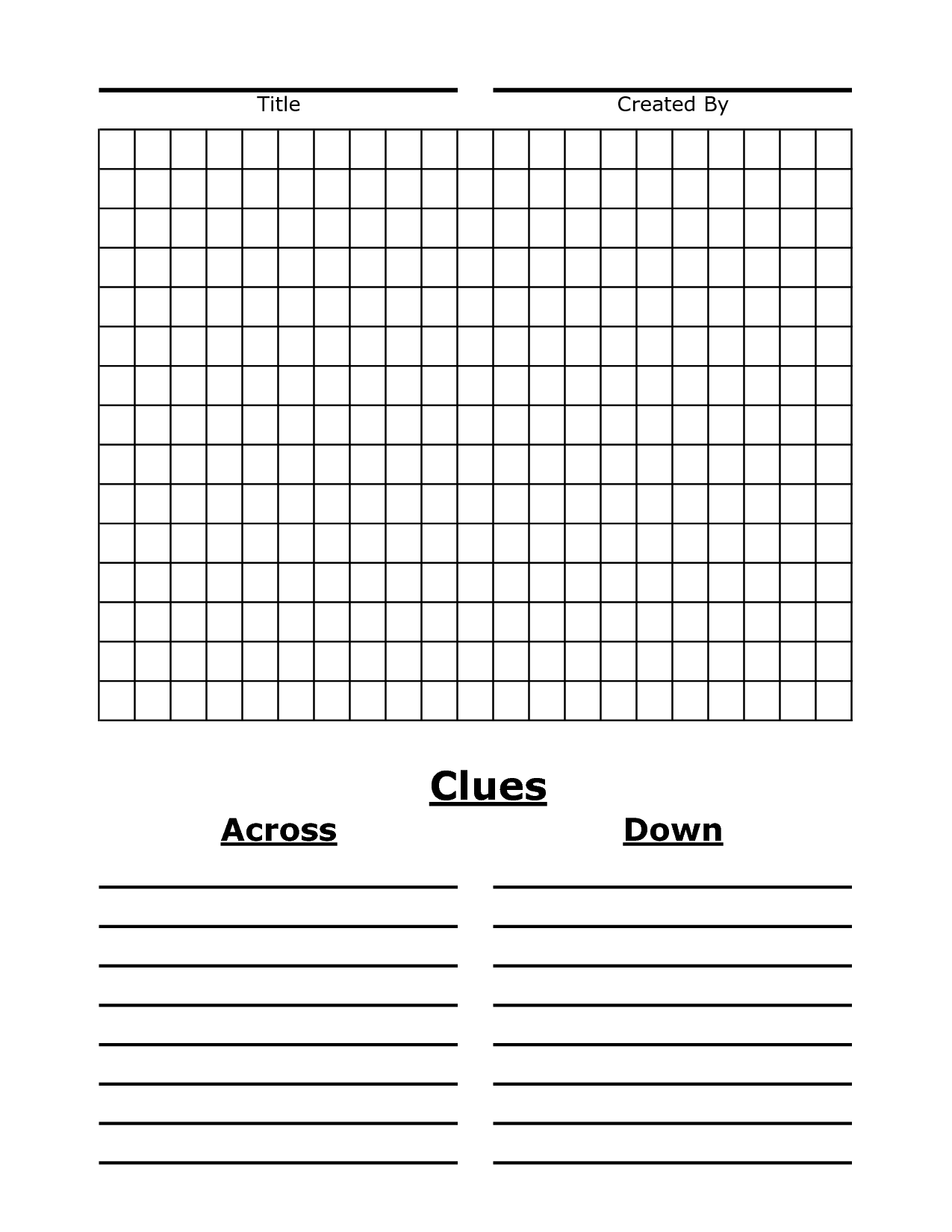 Printable Blank Word Search Puzzle Grid Student Handouts Worksheets Library