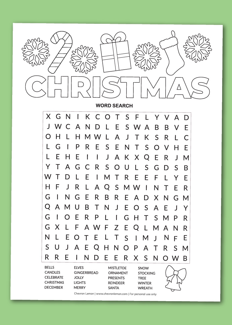 Christmas Word Search Printables