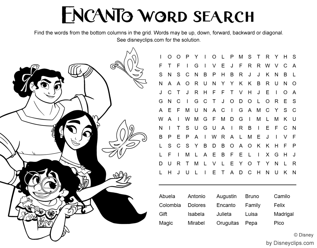 Printable Disney Word Search Games Disneyclips