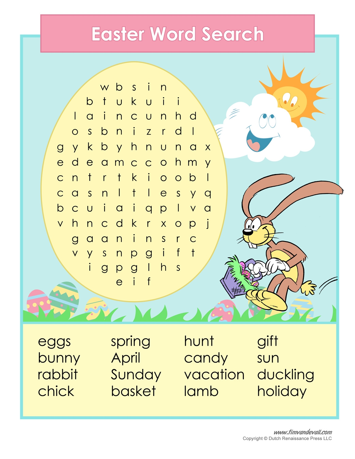Easter Word Search Printable Easy