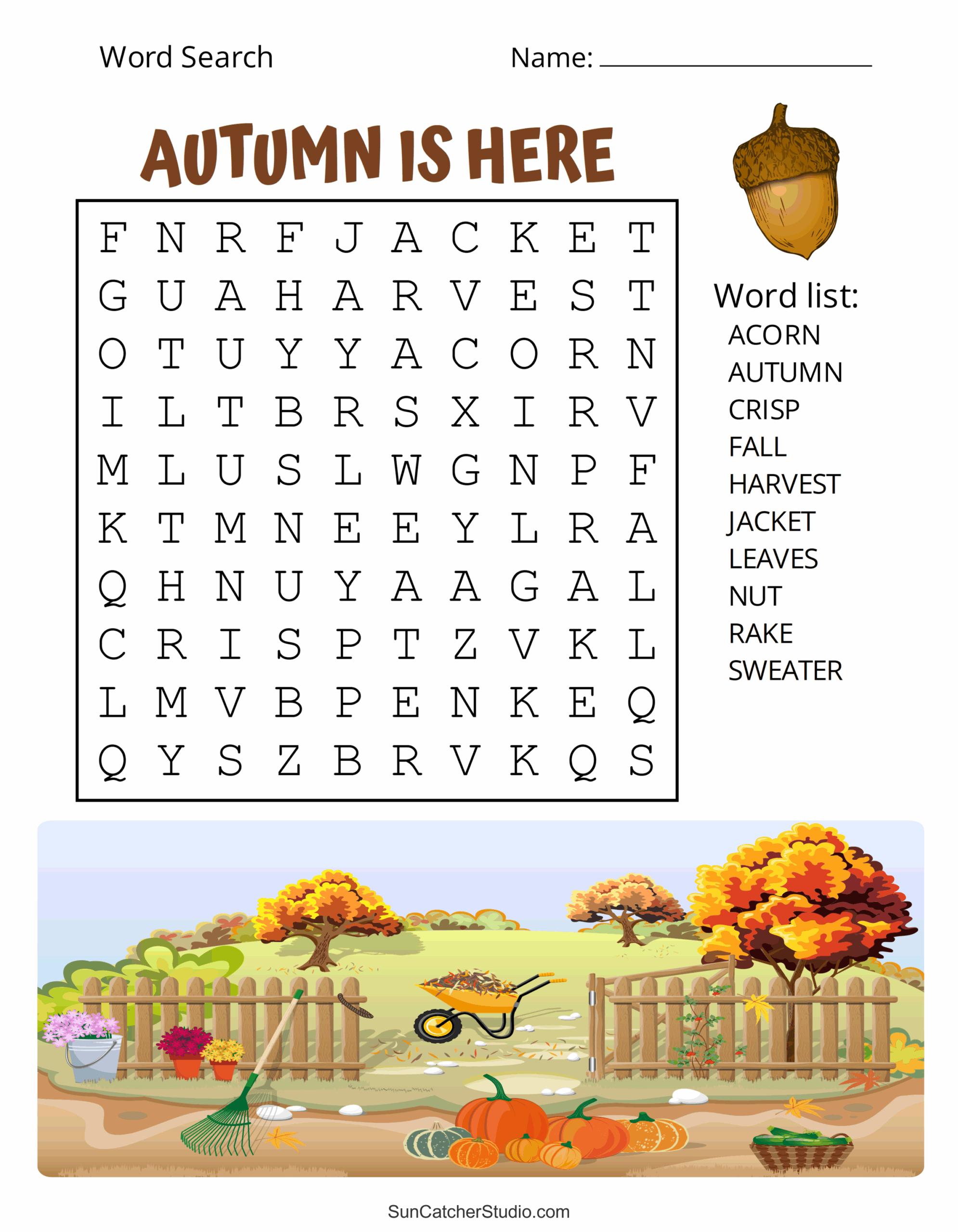 Printable Fall Word Search Puzzles Autumn Word Search Free 