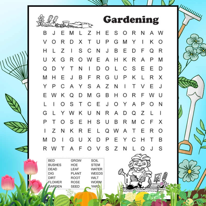 Printable Gardening Word Search For Kids Tree Valley Academy Printable Gardening Word Search For Kids Tree Valley Academy