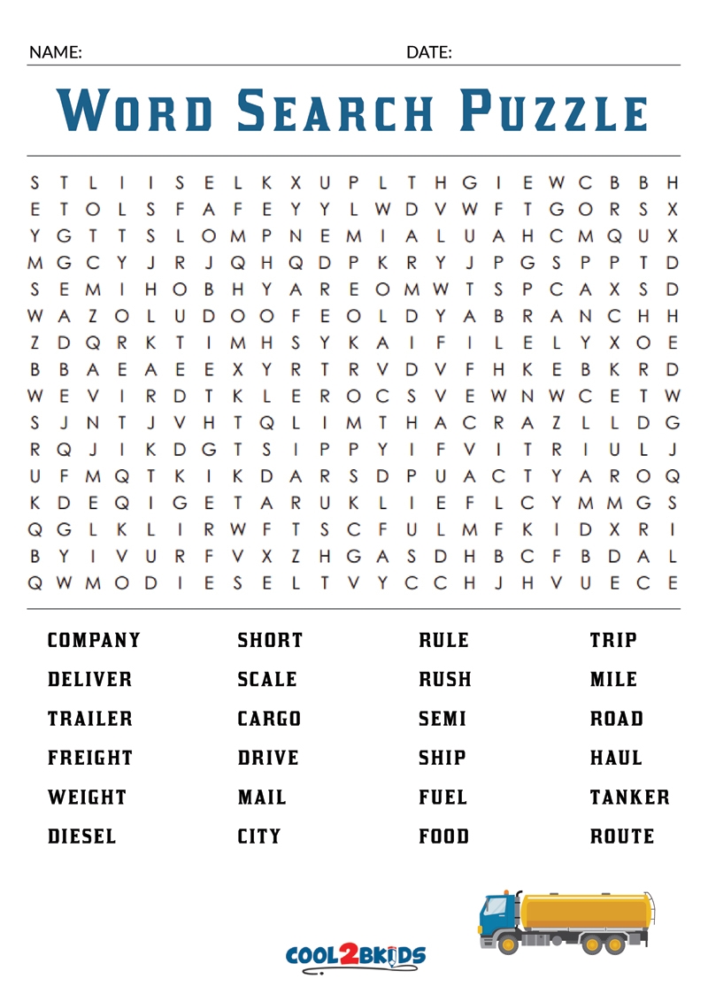 Large Print Search A Word Printable