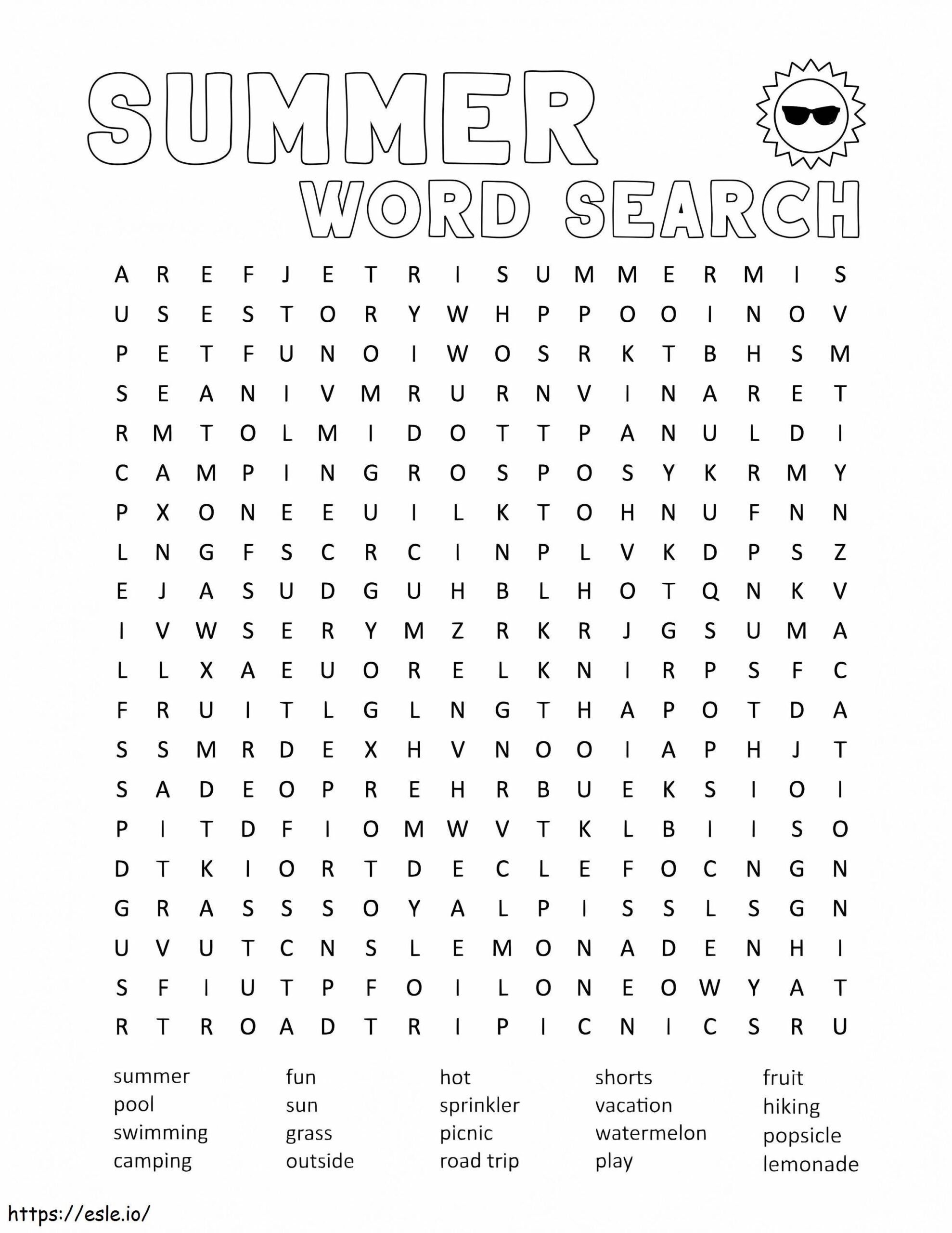 Summer Word Search Printable Easy