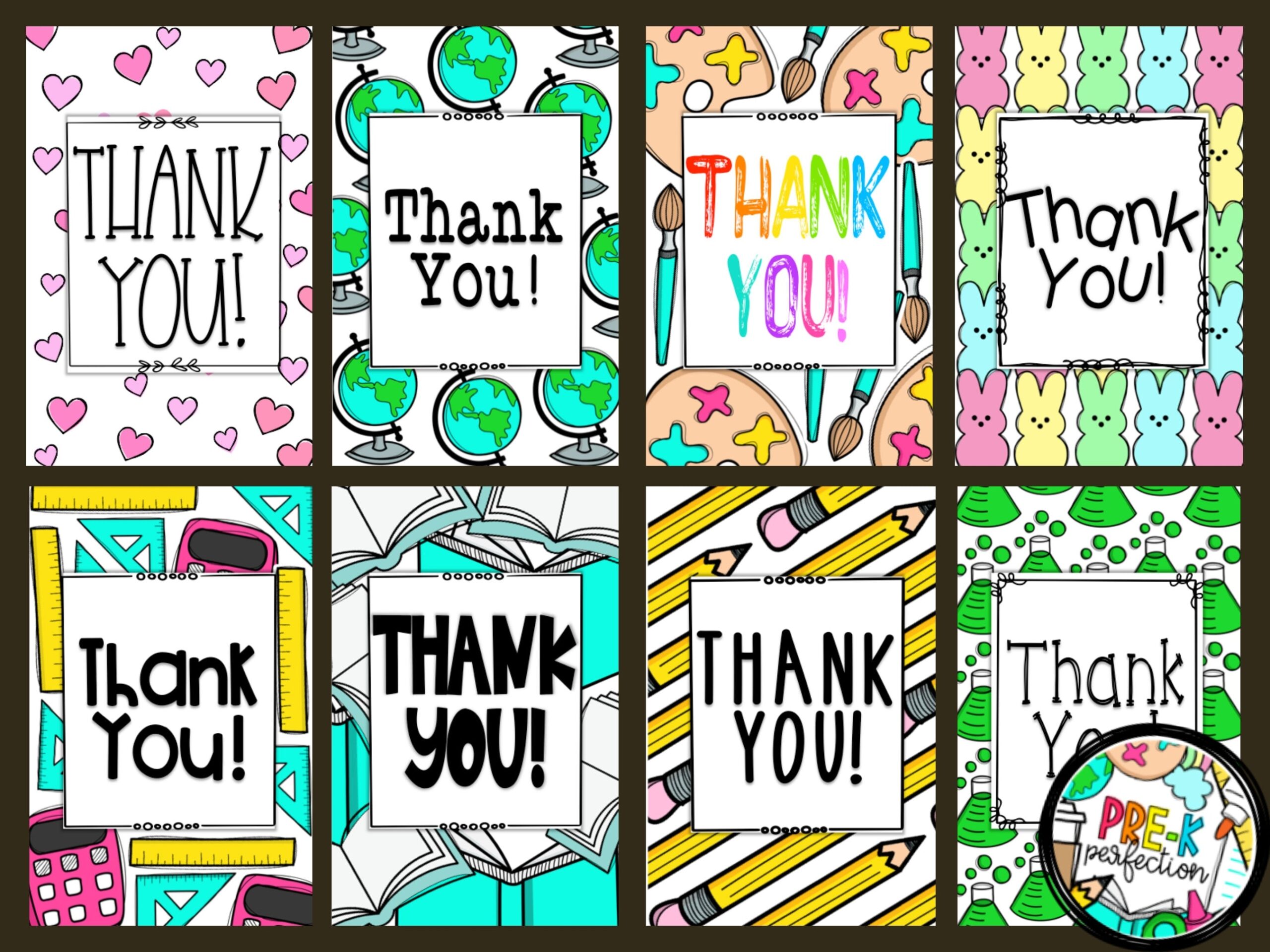 PRINTABLE Thank You Cards DIGITAL DOWNLOAD Etsy Worksheets Library