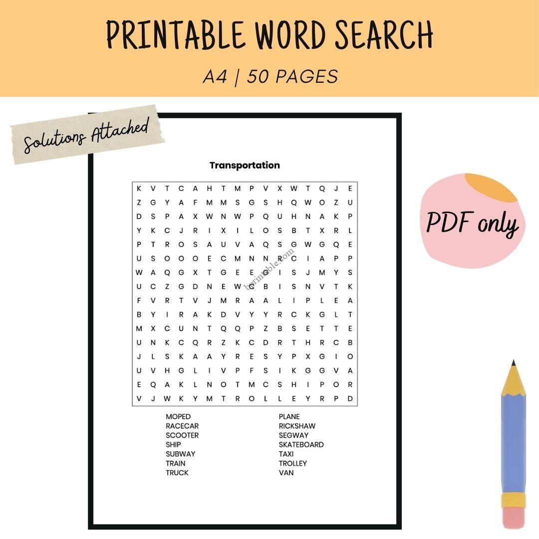 Printable Word Find Activity Book For Adults Softcopy