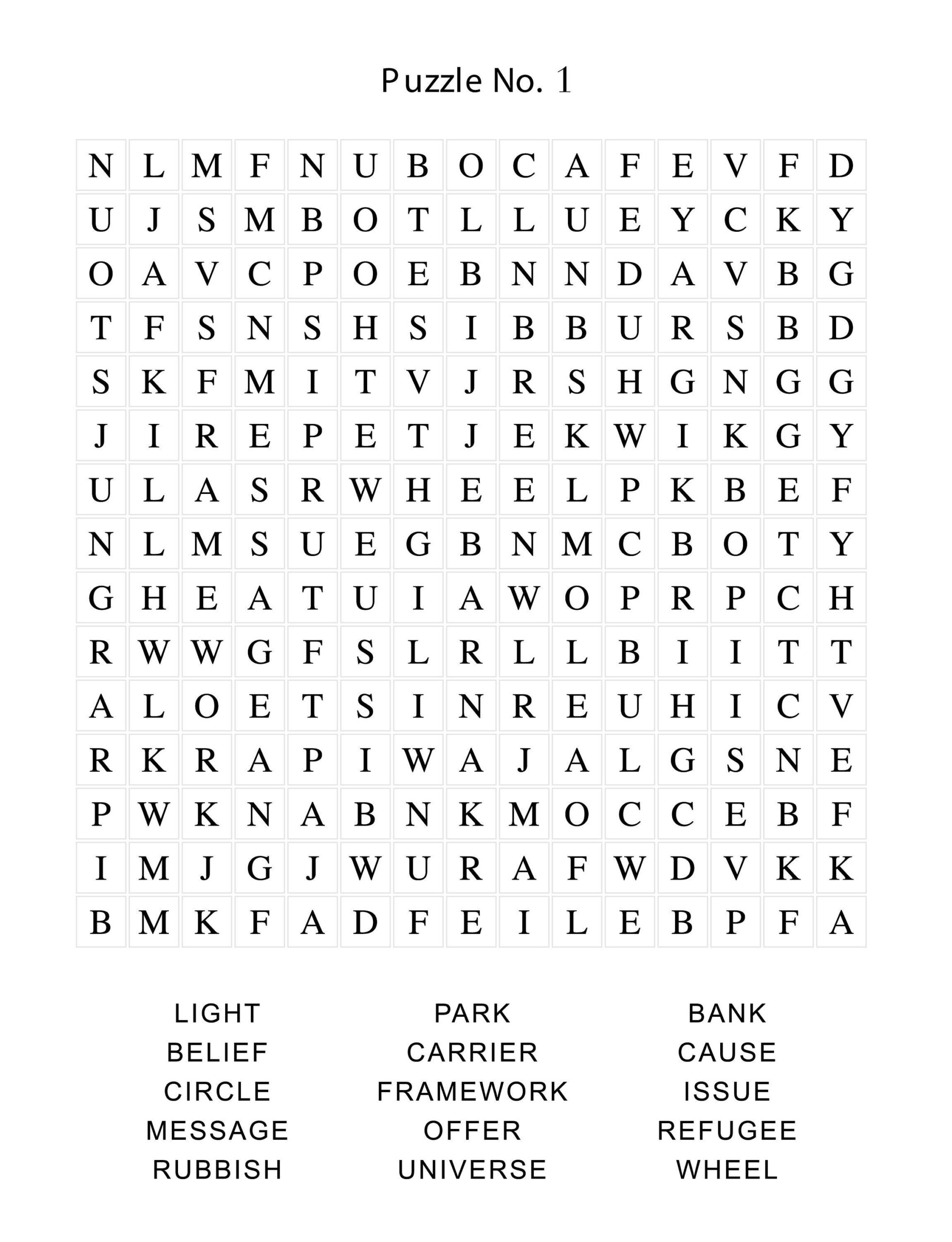 Printable Word Searches Brainzilla Worksheets Library