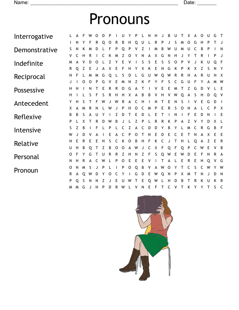 Pronouns Word Search WordMint