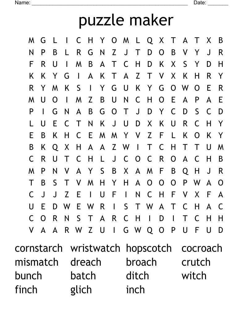 Puzzle Maker Word Search WordMint