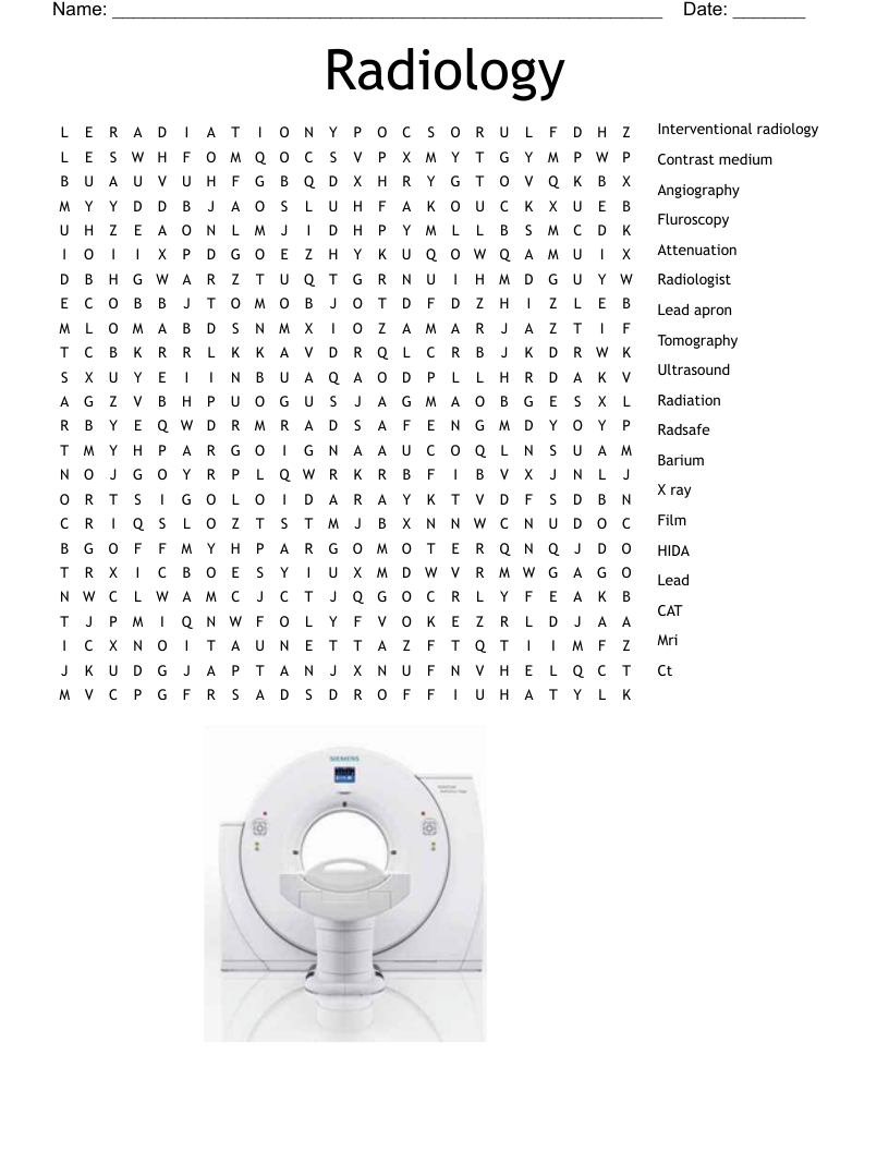 Radiology Word Search WordMint