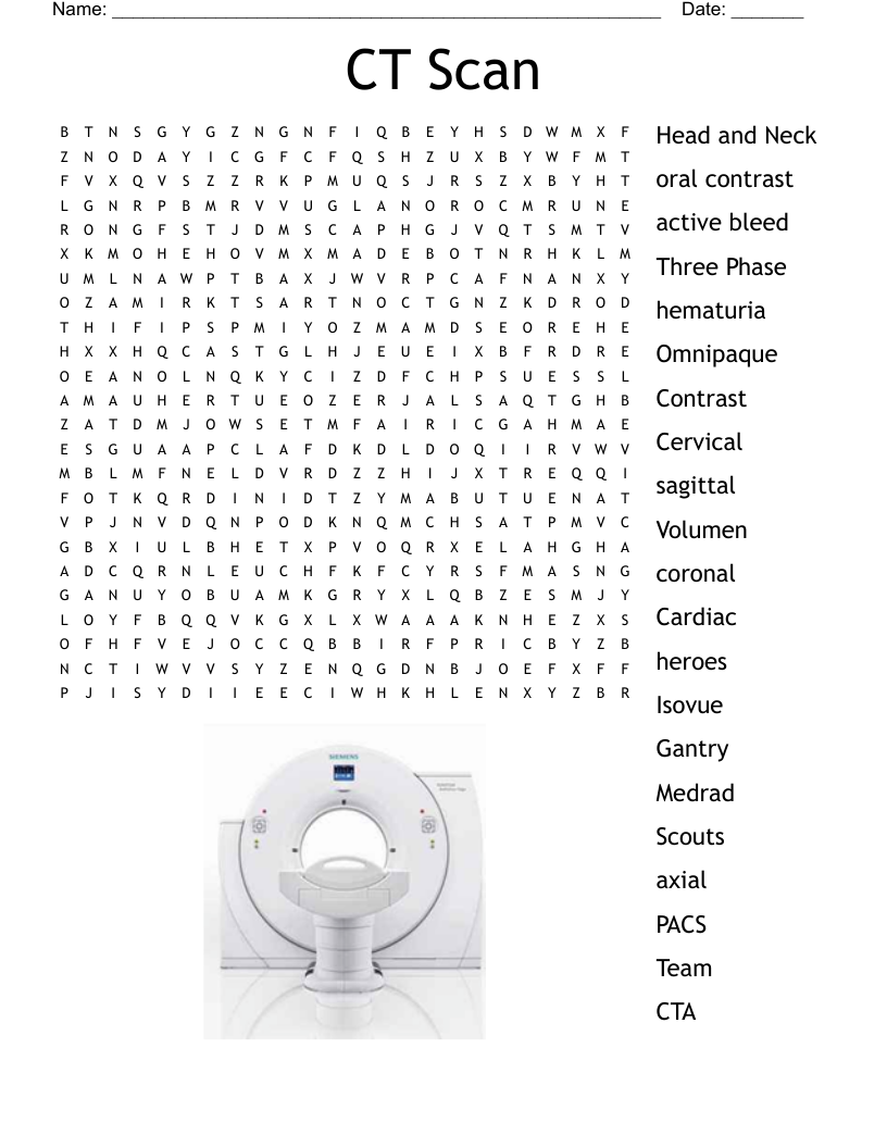 Radiology Word Search WordMint