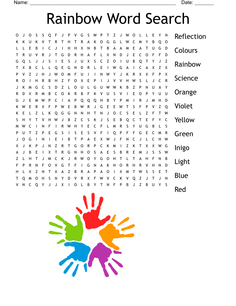 Rainbow Word Search WordMint
