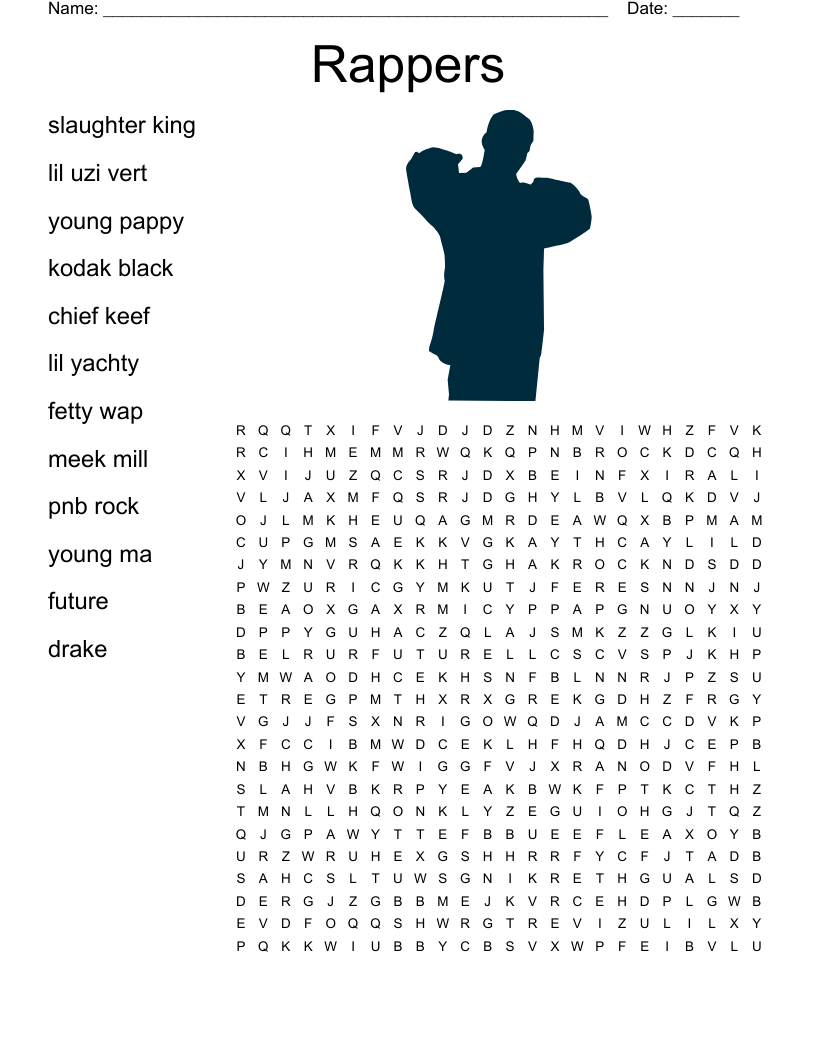 Rappers Word Search WordMint