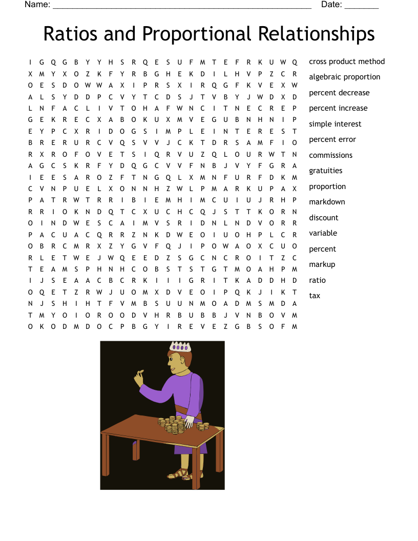Ratio And Proportion Word Search WordMint