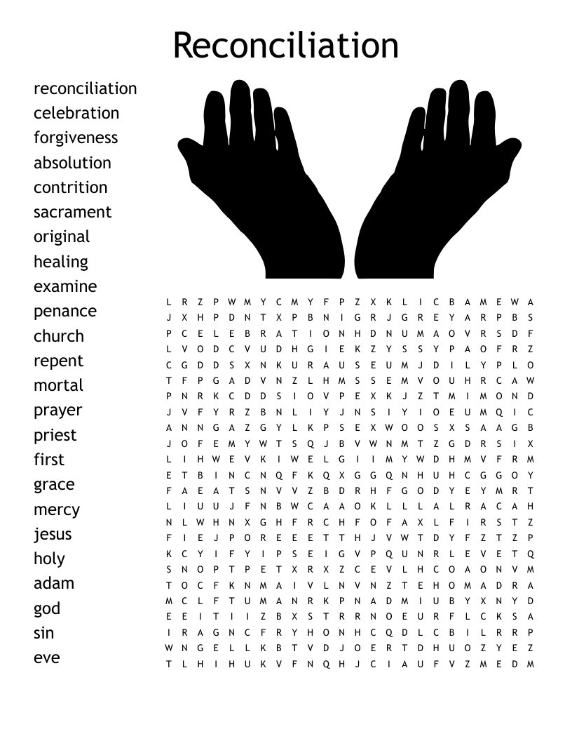 RECONCILIATION Word Search WordMint