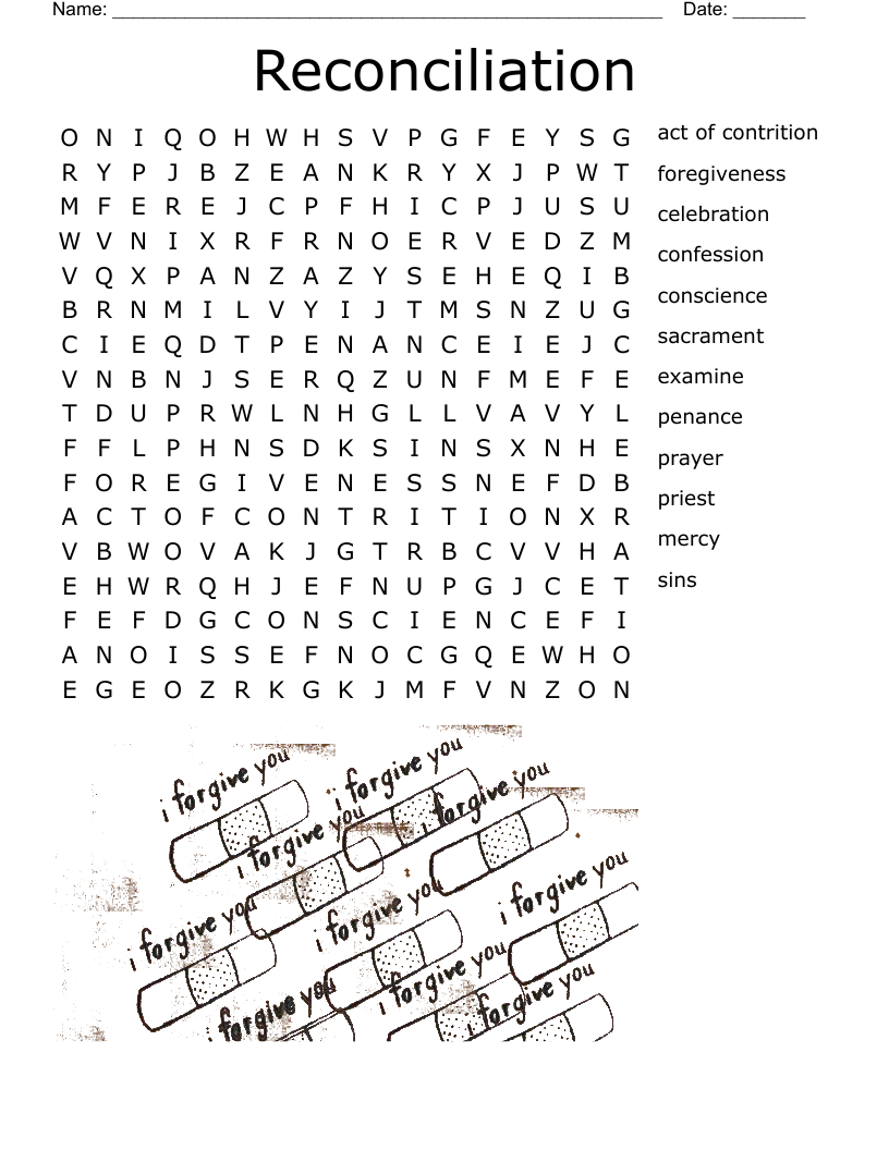 RECONCILIATION Word Search WordMint