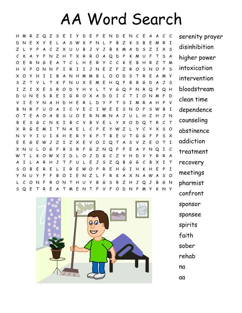 Recovery Word Search WordMint