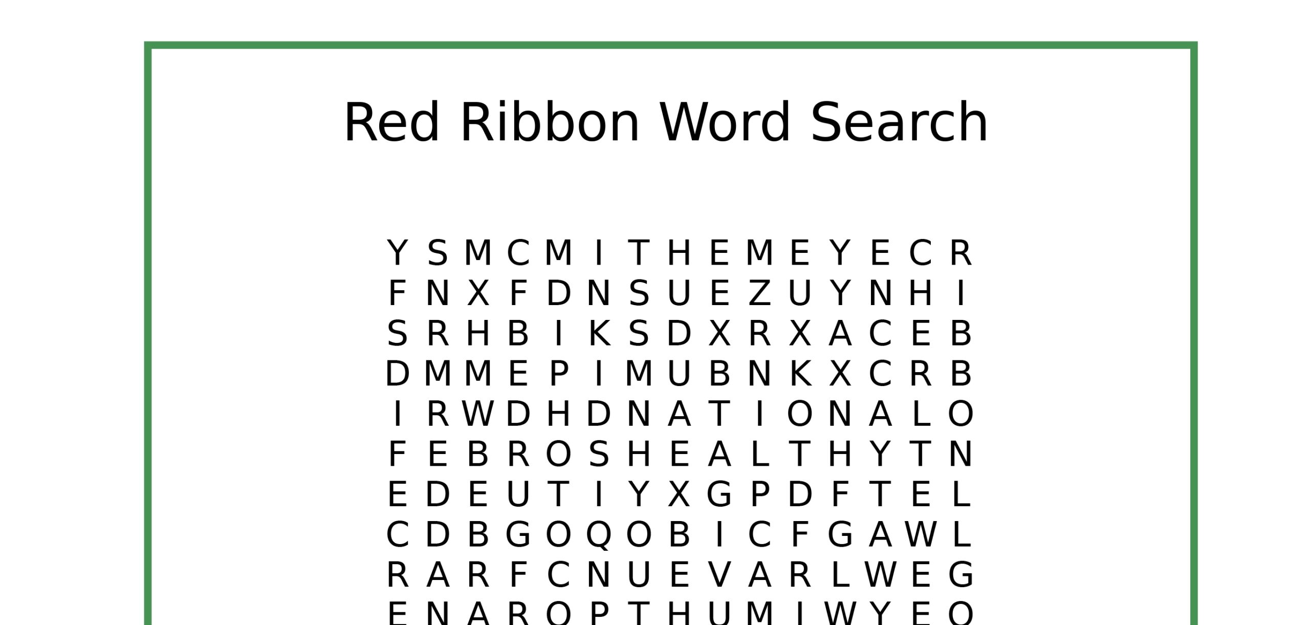 Red Ribbon Word Search