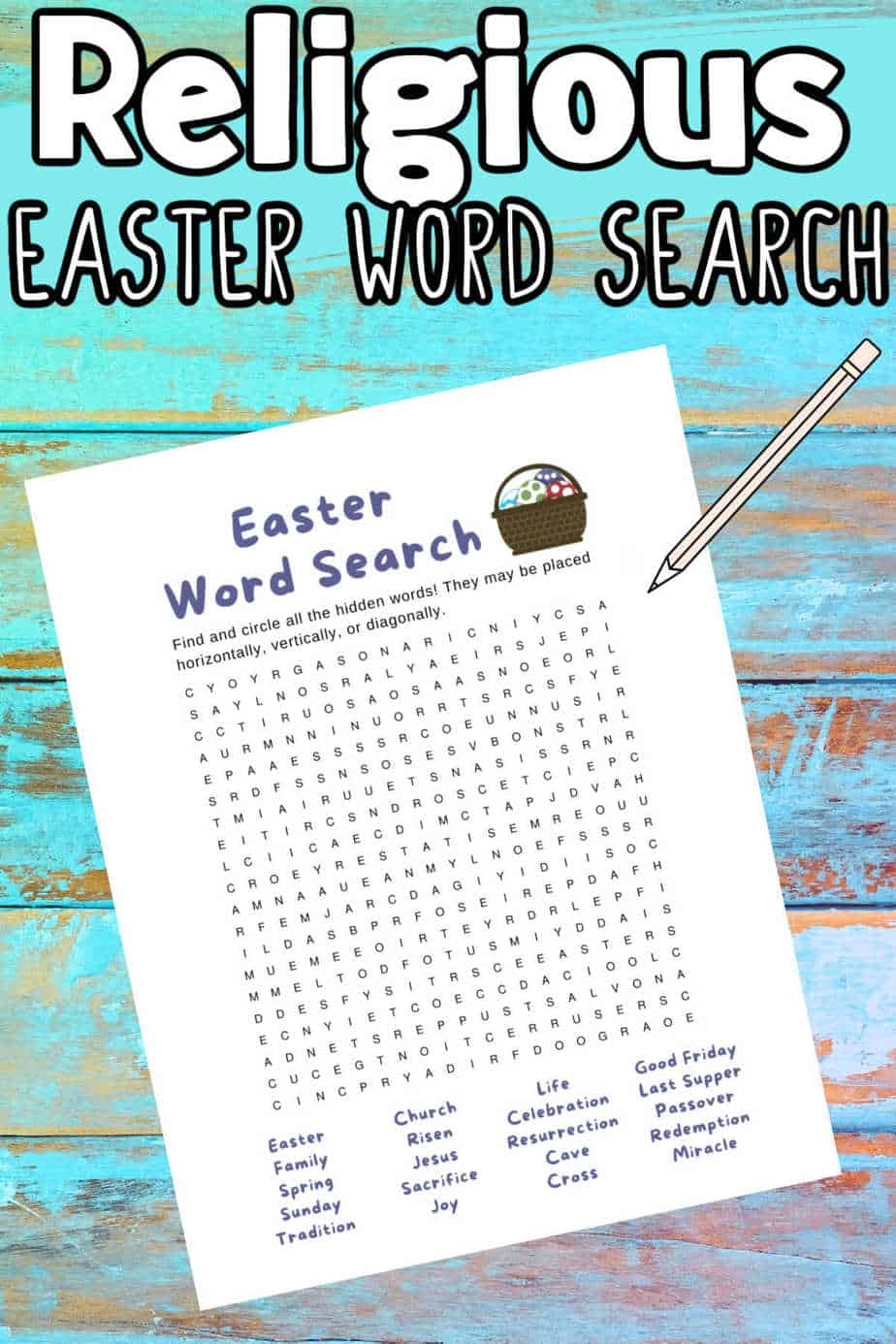 Religious Easter Word Search Printable