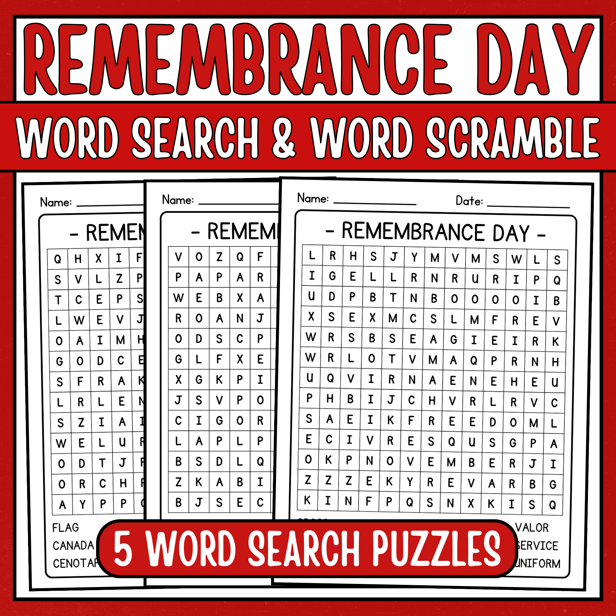 Free Printable Remembrance Day Word Search Free Printable Remembrance Day Word Search