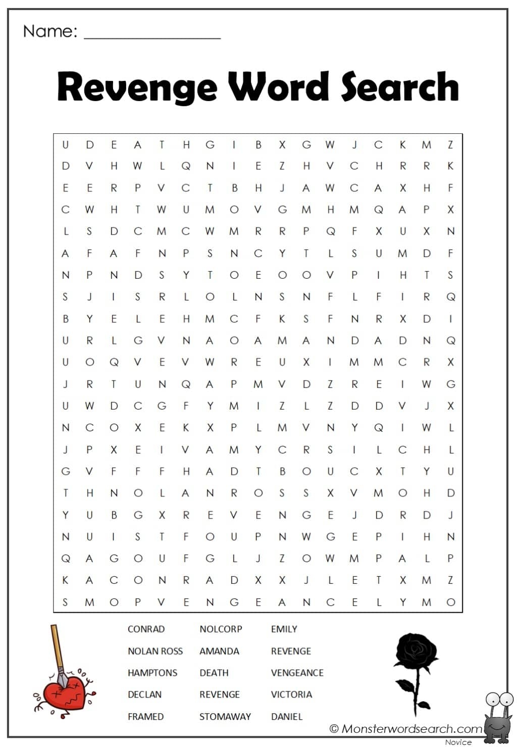 Revenge Word Search Monster Word Search Revenge Word Search Monster Word Search
