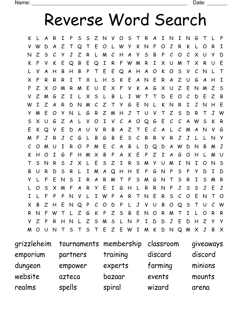 Reverse Word Search WordMint