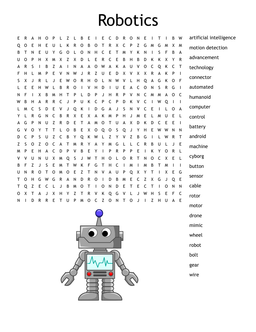 Robotics Word Search WordMint