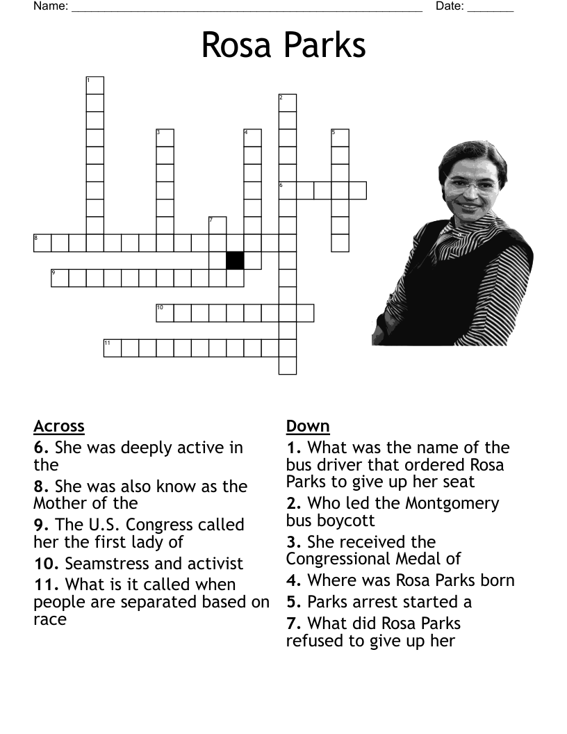 Rosa Parks Word Search Printable