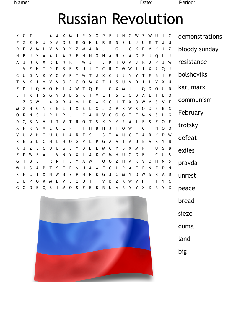 Russian Revolution Word Search WordMint