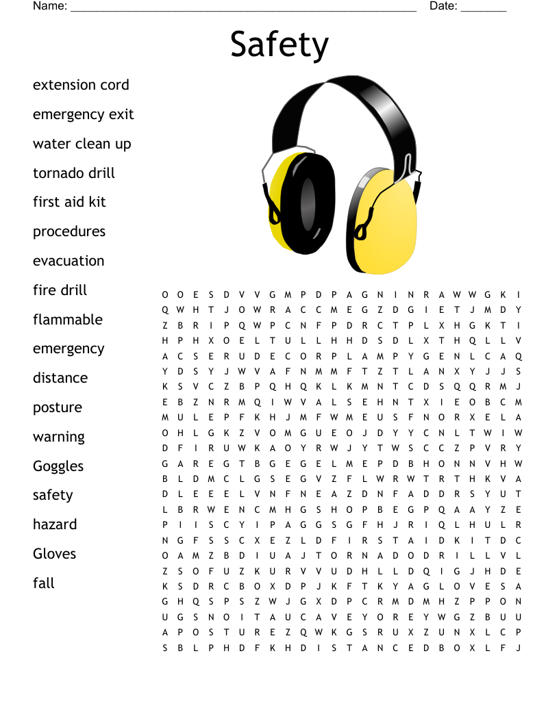 Safety Word Search WordMint