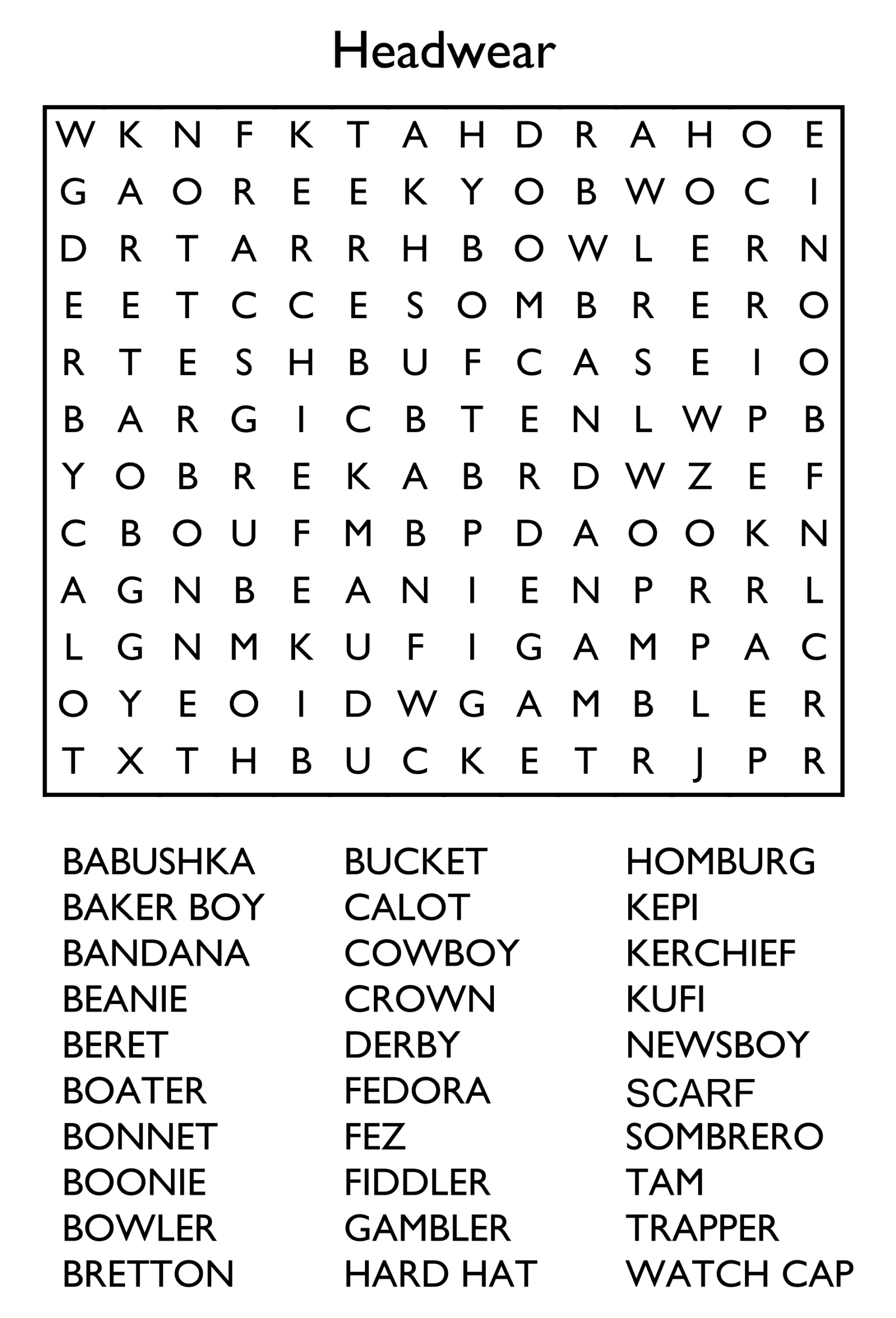 Printable Crossword And Word Search Puzzles