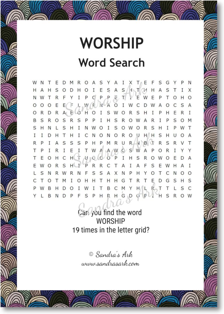 Sandra s Ark Free Worship Word Search Puzzle Coffee U0026 Conversation