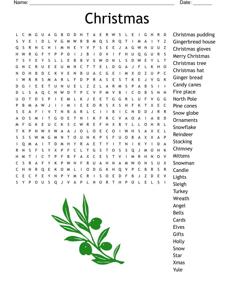 Christmas Word Search Printable For Adults Christmas Word Search Printable For Adults