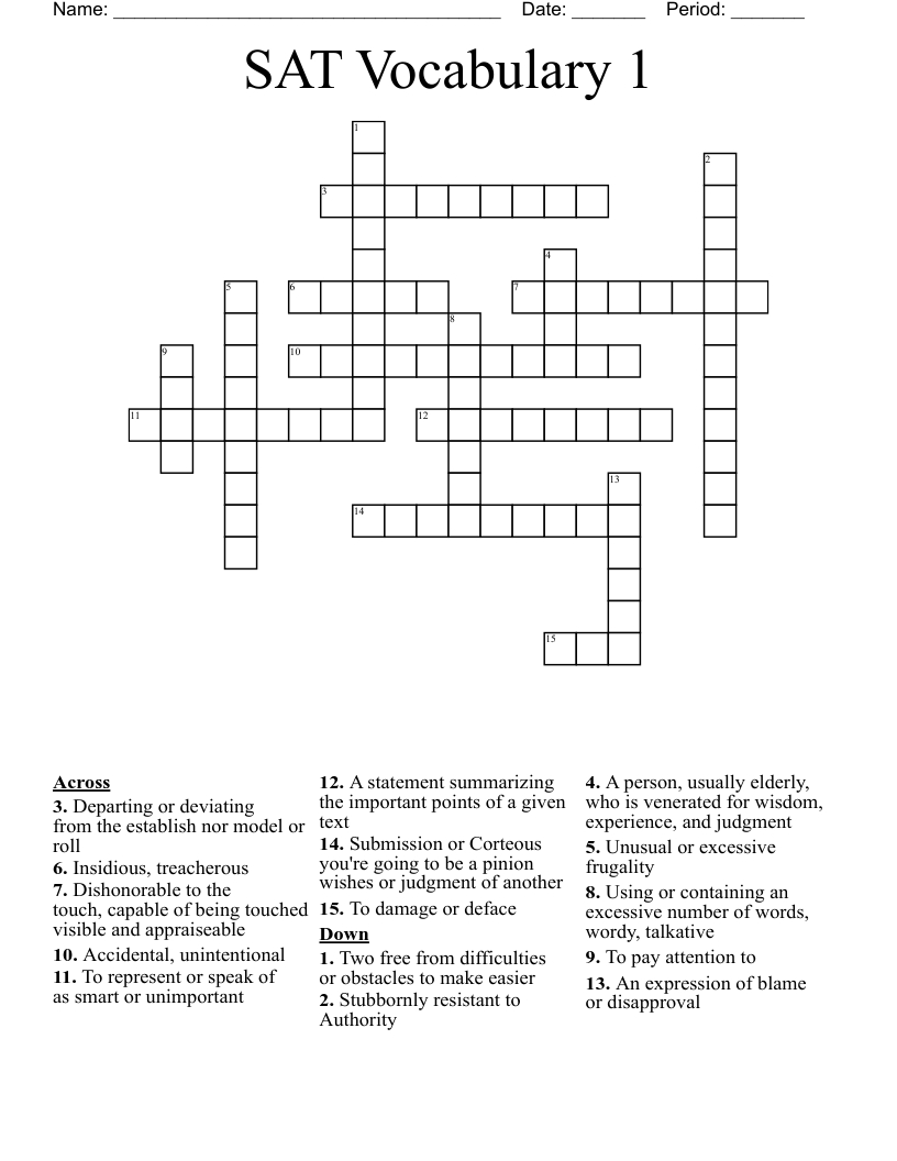 SAT Vocabulary Word Search WordMint