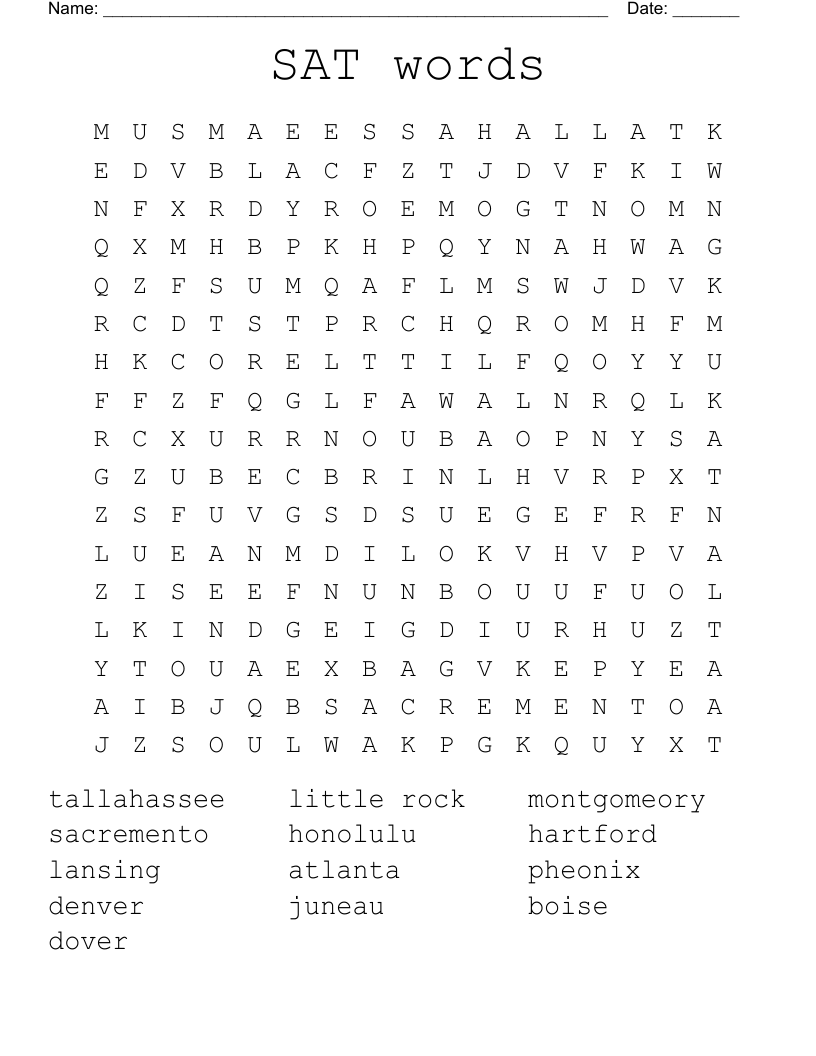 SAT Words Word Search WordMint