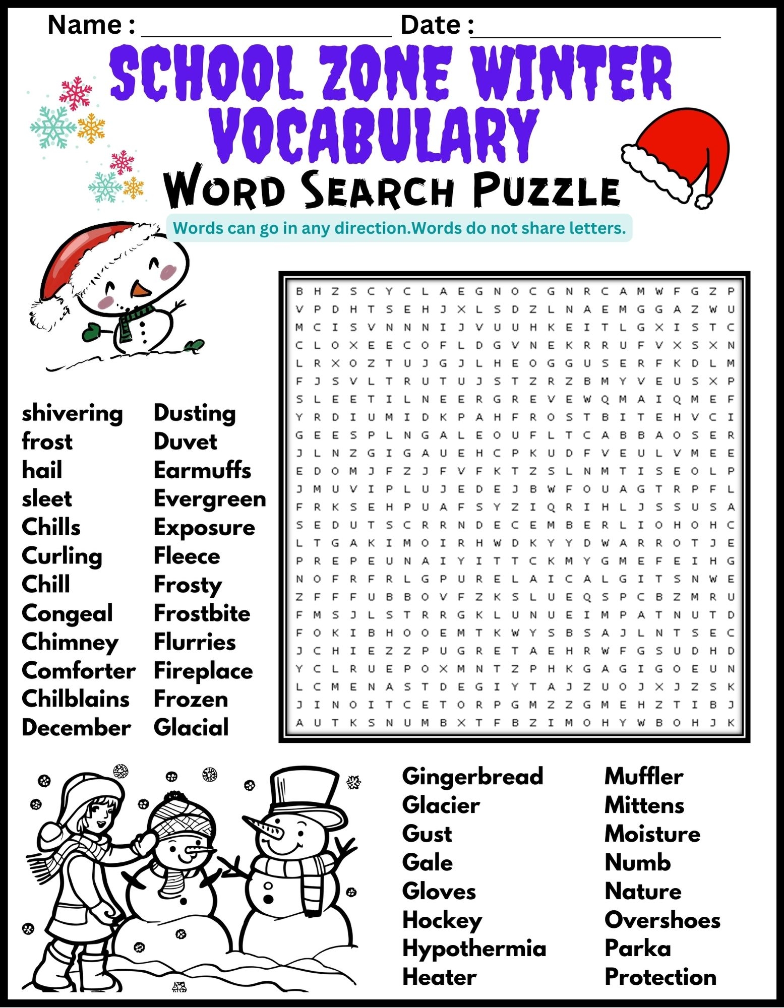 Education Word Search Printable 5th Grade