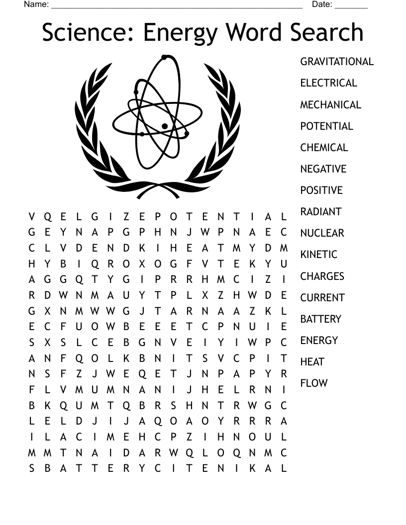 Word Search Science Printable