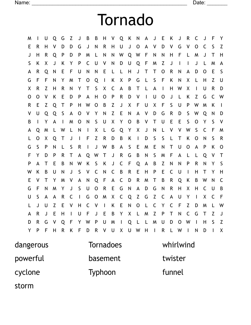 Severe Weather Word Search WordMint