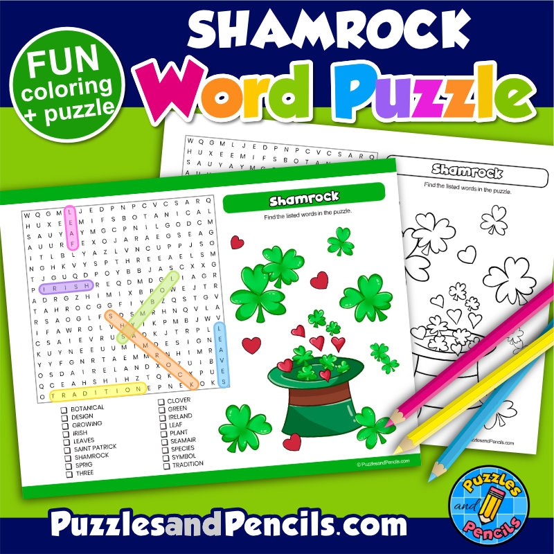 Shamrock Word Search Printable Shamrock Word Search Printable
