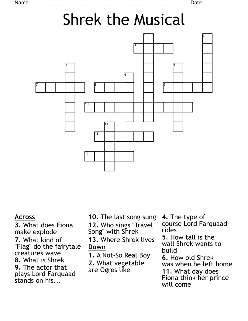 Shrek Wordsearch WordMint