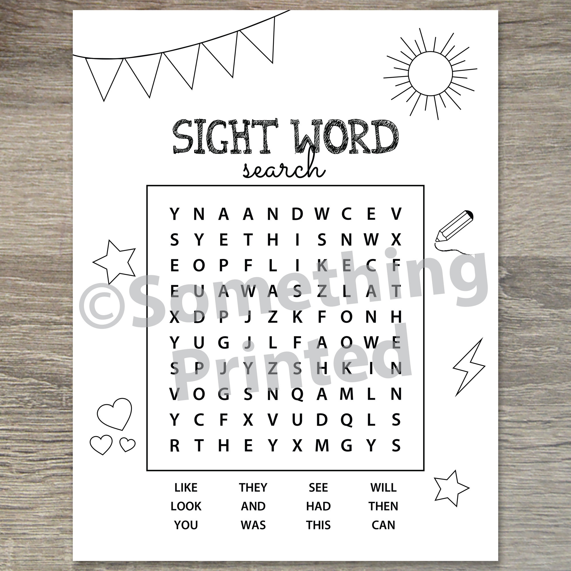 Sight Words Game Sight Words Printable Worksheet Kindergarten 