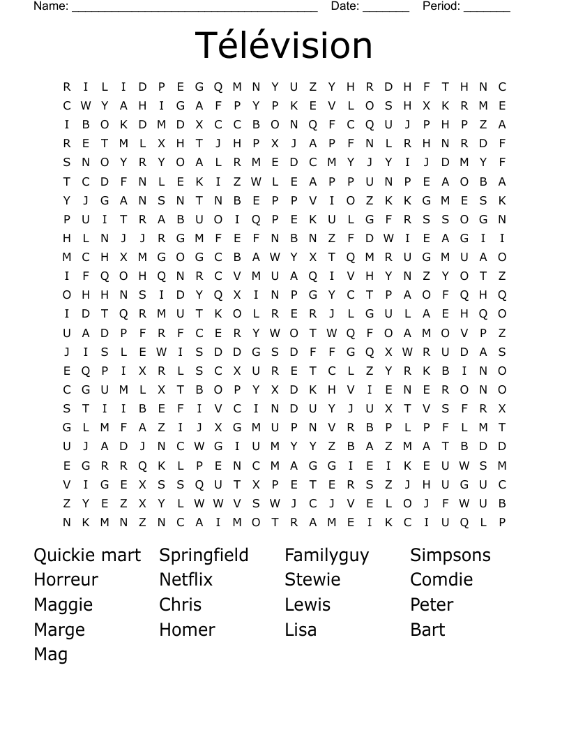 Simpsons Word Search WordMint