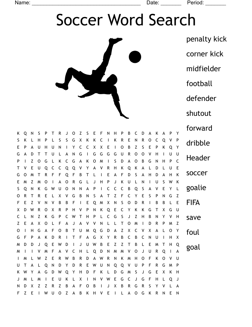 Soccer Word Search WordMint