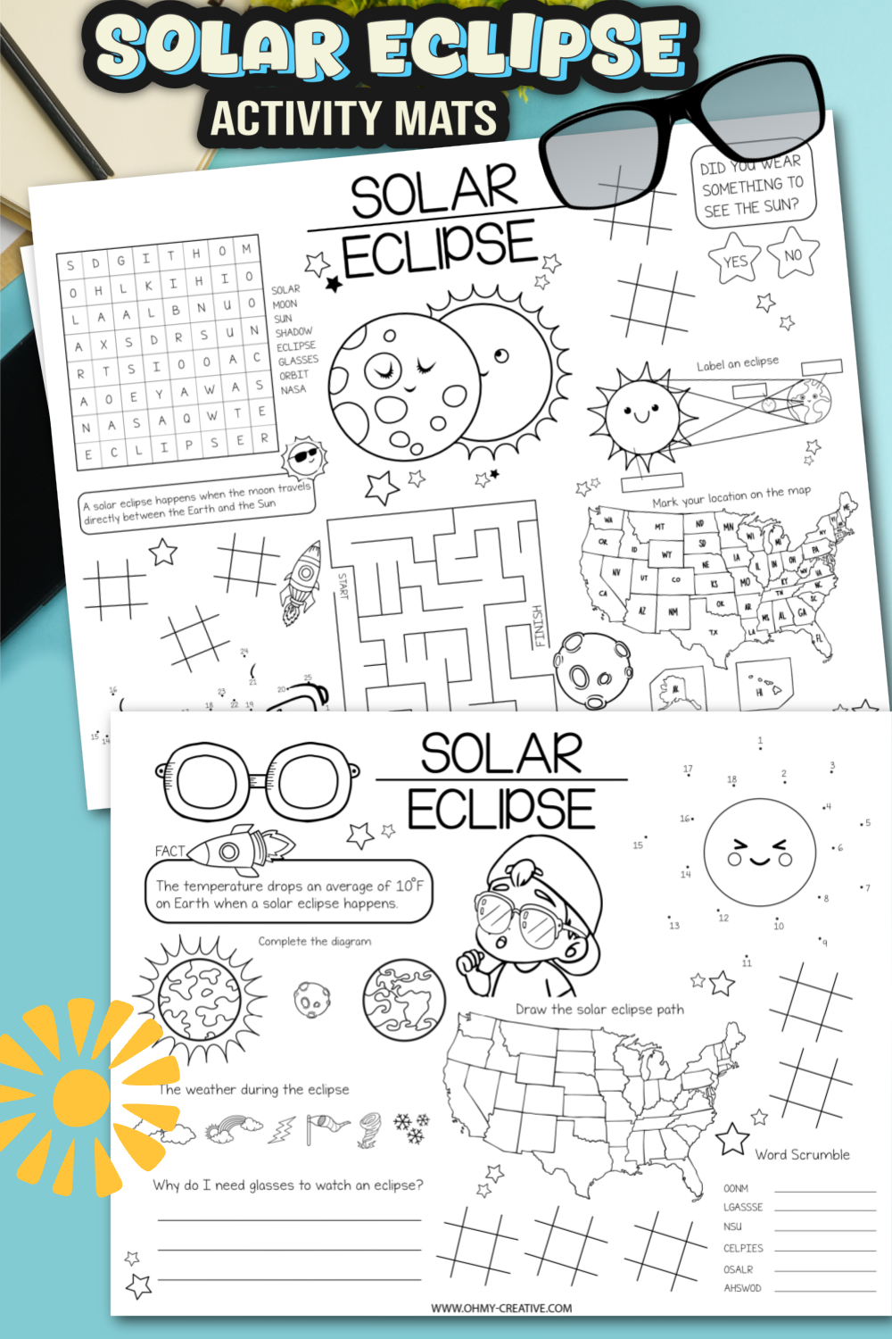 Solar Eclipse Printables For Kids Oh My Creative