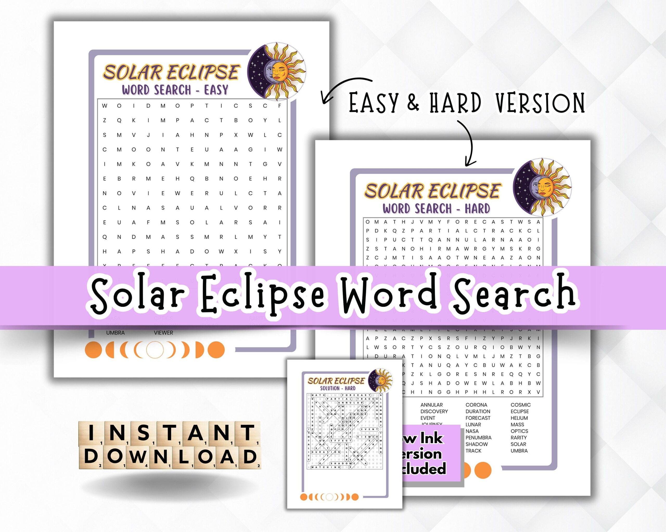 Solar Eclipse Word Search Solar Eclipse Games For Kids Solar 