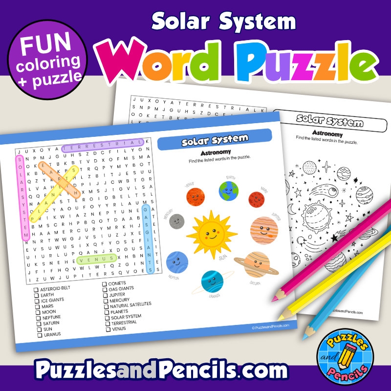 Solar System Word Search Puzzle Activity Page Astronomy Wordsearch Made By Teachers