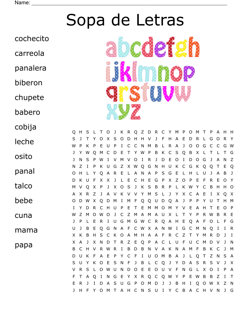 Sopa De Letras Word Search WordMint