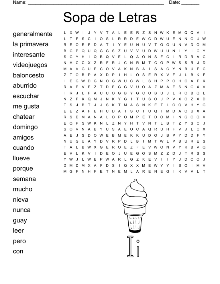Sopa De Letras Word Search WordMint